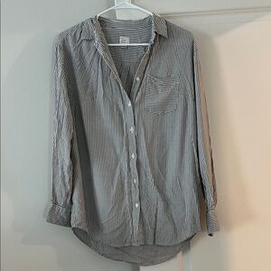 a new day Gray and White Striped  Shirt Size M